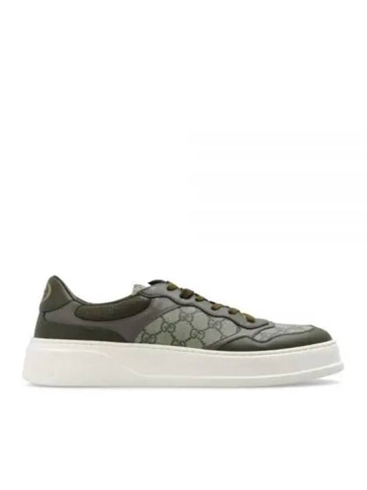 Men's GG Supreme Canvas Low Top Sneakers Green - GUCCI - BALAAN 2