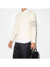 4-Bar Aran Cable Pullover Knit Top White - THOM BROWNE - BALAAN 3