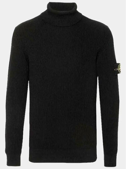 Logo Knit Turtleneck Black - STONE ISLAND - BALAAN 2