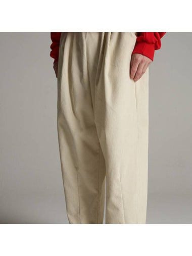 Dart Banding Corduroy Wide Pants Ivory - TENER - BALAAN 1