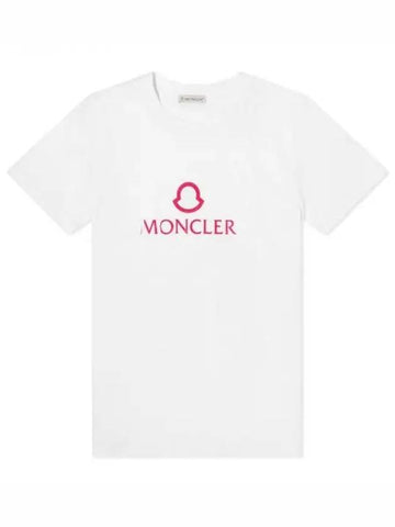 Logo printing round short sleeve t-shirt white women short sleeve 195408 - MONCLER - BALAAN 1