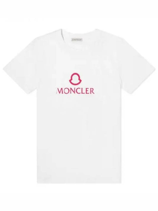 Logo printing round short sleeve t-shirt white women short sleeve 195408 - MONCLER - BALAAN 1