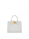 Gancini Studio Box Tote Bag White - SALVATORE FERRAGAMO - BALAAN 2