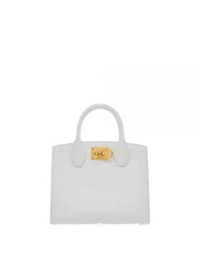 Gancini Studio Box Tote Bag White - SALVATORE FERRAGAMO - BALAAN 2