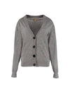 Check Elbow Cardigan Grey - BURBERRY - BALAAN 1