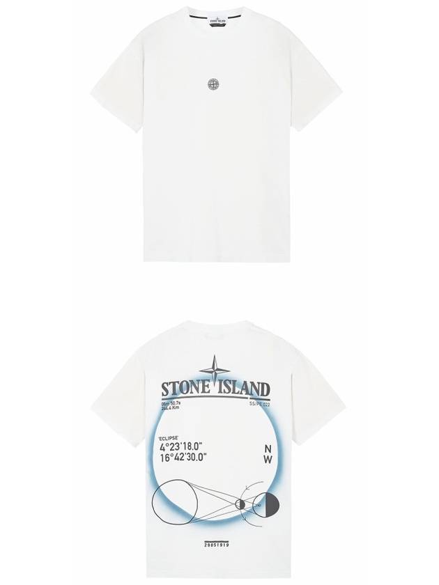 Solar Eclipse Print Short Sleeve T-Shirt Ice - STONE ISLAND - BALAAN 5