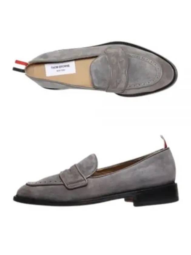 Men's Varsity Suede Loafers Grey - THOM BROWNE - BALAAN 2