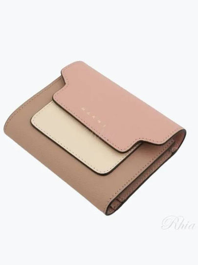 Saffiano Tri-Fold Half Wallet Pink - MARNI - BALAAN 2