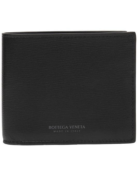 Logo Leather Half Wallet Black - BOTTEGA VENETA - BALAAN 2