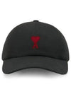 De Coeur Embroidered Logo Ball Cap Black - AMI - BALAAN 2