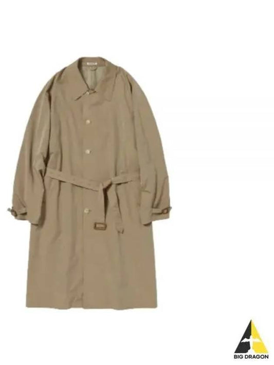 FINX POLYESTER WEATHER CHAMBRAY SOUTIEN COLLOAR COAT BROWN A24SC01FP color - AURALEE - BALAAN 1