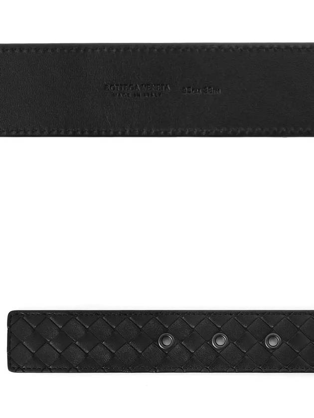 Men's Intrecciato Weaving Belt Black - BOTTEGA VENETA - BALAAN 4