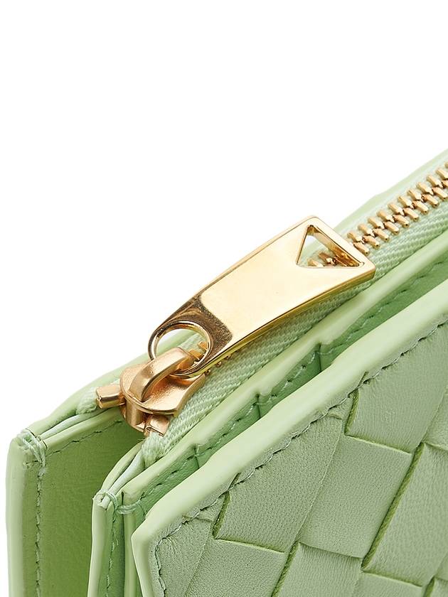 Intrecciato Zipper Small Half Wallet Green - BOTTEGA VENETA - BALAAN 8