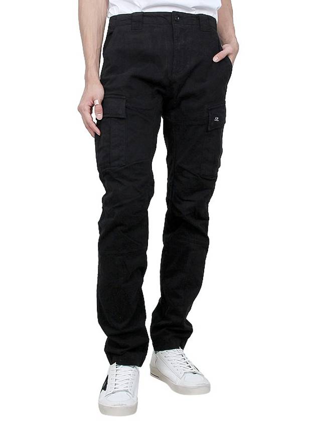 Stretch Satin Cargo Straight Pants Black - CP COMPANY - BALAAN 2