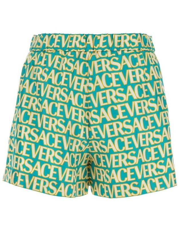 Allover Logo Print Silk Short Light Blue - VERSACE - BALAAN 3