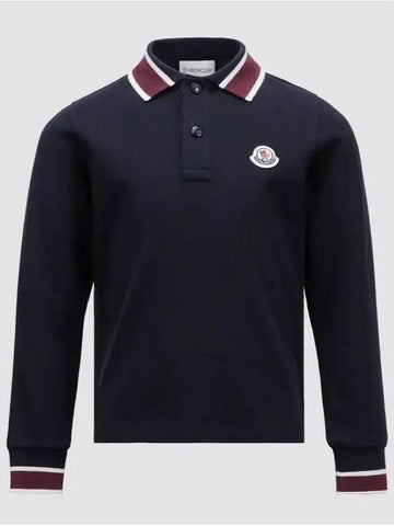 Kids Long Sleeve Polo Collar 8B0000689ALK 778 - MONCLER - BALAAN 1