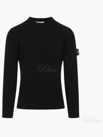 Wool Knit Top Black - STONE ISLAND - BALAAN 2