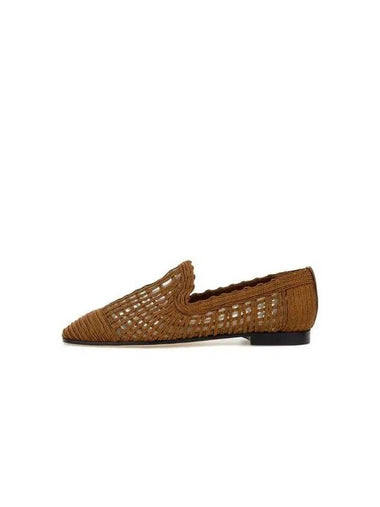 Women s Square Toe Mesh Flat Loafers Brown - EMPORIO ARMANI - BALAAN 1