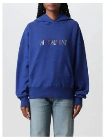 Hooded Sweatshirt Blue 717847Y37CG 1227529 - SAINT LAURENT - BALAAN 1