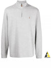 Embroidered Pony Logo Half Zip-Up Knit Top Grey - POLO RALPH LAUREN - BALAAN 2