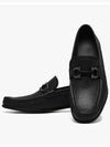 Gancini Suede Moccasin Loafers Black - SALVATORE FERRAGAMO - BALAAN 4