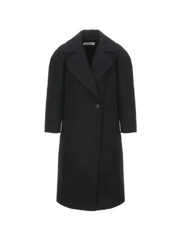 Dries Van Noten Single Button Long Coat Black Charcoal 0102835225 - DRIES VAN NOTEN - BALAAN 1