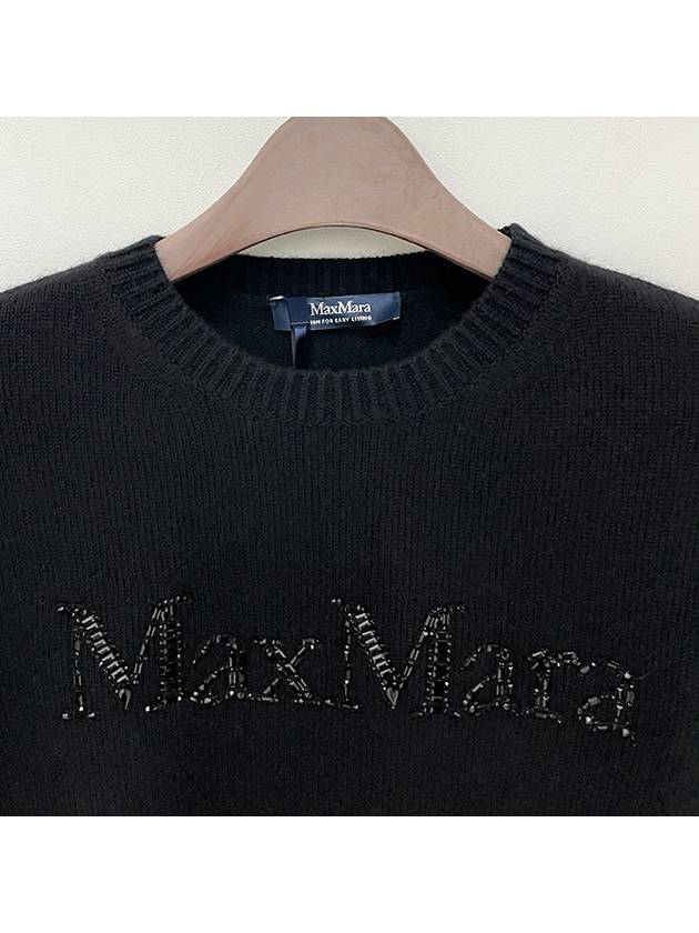 S Max Mara KASSEL logo wool cashmere knit black 2429366163600 009 - S MAX MARA - BALAAN 3