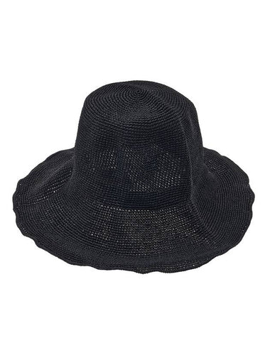 Paper Woven Straw Hat Black - TOTEME - BALAAN 1