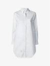 Women's Point Collar Poplin Short Dress White - THOM BROWNE - BALAAN 3