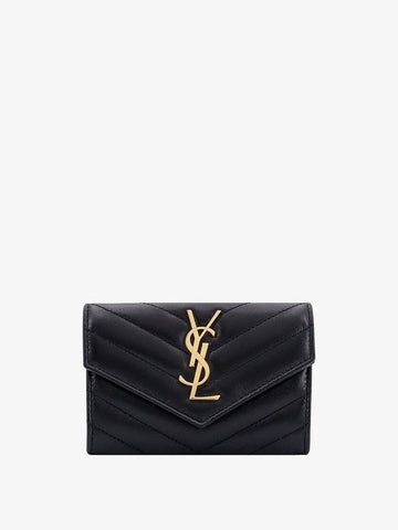 Cassandre Matelasse Small Lambskin Card Wallet Black - SAINT LAURENT - BALAAN 1