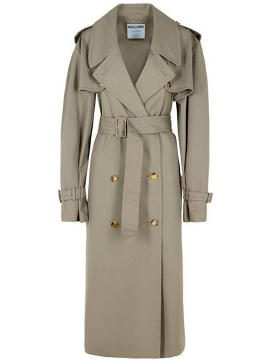 Moschino Beige Cotton Blend Trench Coat - MOSCHINO - BALAAN 1