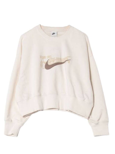 Sportswear Phoenix Fleece Oversized Crew-Neck French Terry Sweatshirt White - NIKE - BALAAN 1