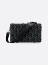 CD Diamond Lock Strap Canvas Calfskin Cross Bag Black - DIOR - BALAAN 2