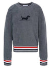 Kids Wool Cable Knit Top Grey - THOM BROWNE - BALAAN 2