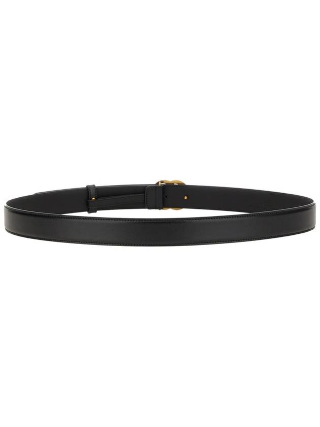 GG Marmont Leather Belt Black - GUCCI - BALAAN 4