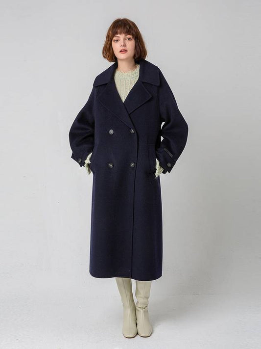 Volume Sleeve Wool Double Coat Navy - PAGE STUDIO - BALAAN 2