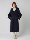 Volume Sleeve Wool Double Coat Navy - PAGE STUDIO - BALAAN 1