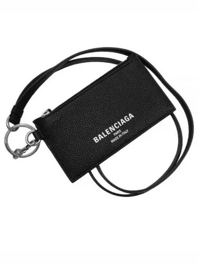 Logo Print Strap Leather Card Wallet Black - BALENCIAGA - BALAAN 2