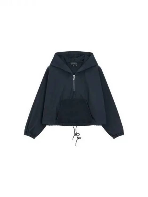 Women s Back Logo Hooded Anorak Dark Navy 270325 - EMPORIO ARMANI - BALAAN 1