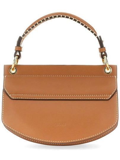 'Apo-G' Brown Crossbody Bag With Logo Plaque On The Front And Adjustable Shoulder Strap In Leather Woman - GANNI - BALAAN 2