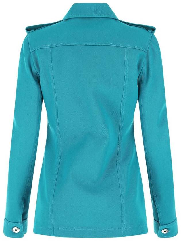 Women's Single Breasted Slim Jacket Blue - BOTTEGA VENETA - BALAAN 3