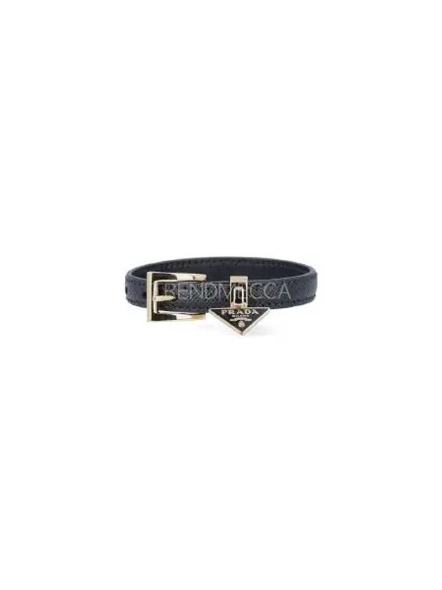 triangle logo saffiano bracelet black - PRADA - BALAAN 2