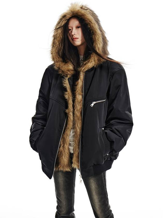 Detachable fur hood Mawon bomber jacket - WESAME LAB - BALAAN 1