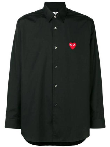 Red Wappen Plain Long Sleeve Shirt Black - COMME DES GARCONS PLAY - BALAAN 1