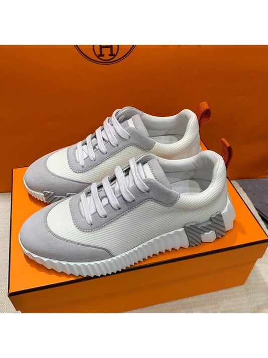 Women s Bouncing Sneakers Mesh White H Gray Orange Points - HERMES - BALAAN 1