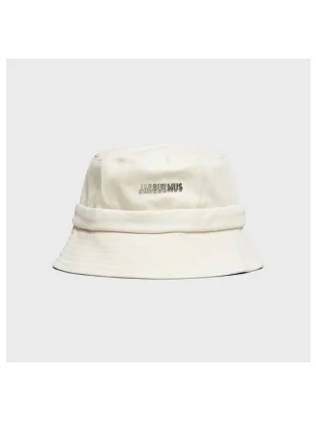 Jacquemus Le Bob Artichoke Bucket Hat White 213AC002 5001 - JACQUEMUS - BALAAN 1