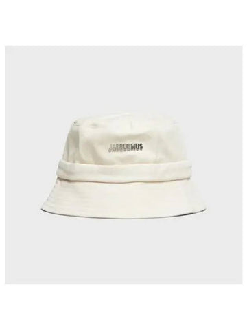 Jacquemus Le Bob Artichoke Bucket Hat White 213AC002 5001 - JACQUEMUS - BALAAN 1