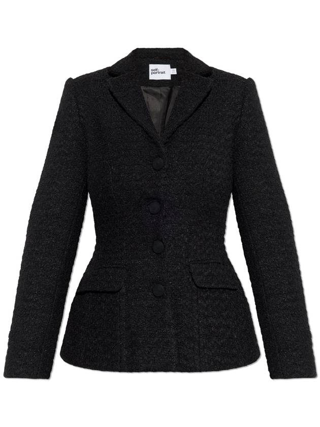 Self Portrait Tweed Blazer, Women's, Black - SELF PORTRAIT - BALAAN 1