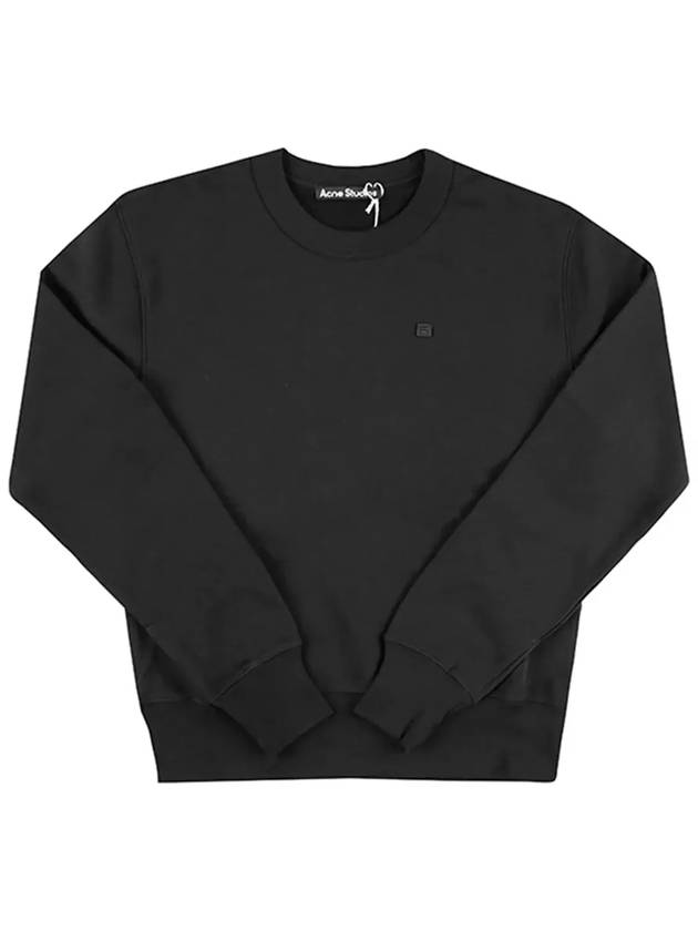 Face Logo Applique Cotton Sweatshirt Black - ACNE STUDIOS - BALAAN 5