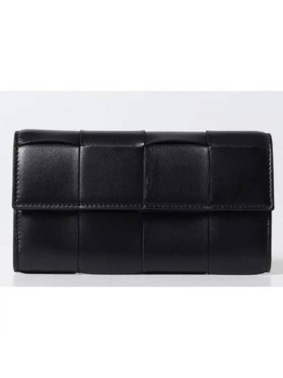 Cassette Flap Leather Long Wallet Black - BOTTEGA VENETA - BALAAN 2